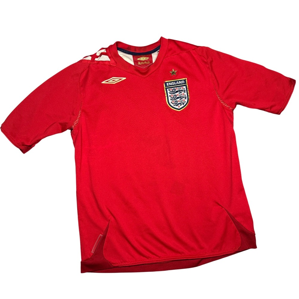 Umbro England National Team 2008 Away Soccer‎ Jersey Red Youth Medium YM 146